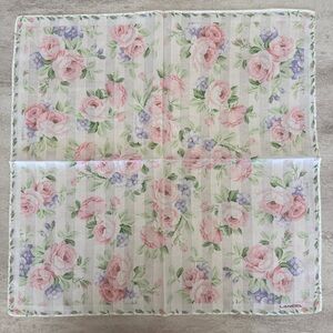 Lancel Floral Pastel Rose vintage handkerchief cotton
